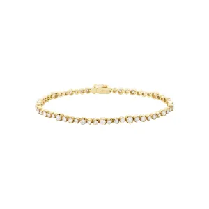 Georg Jensen Signature 18ct Yellow Gold 2.26ct Diamond Tennis Bracelet Small