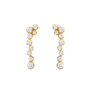 Georg Jensen Signature Diamonds 18ct Yellow Gold 0.62ct Drop Earrings Pair