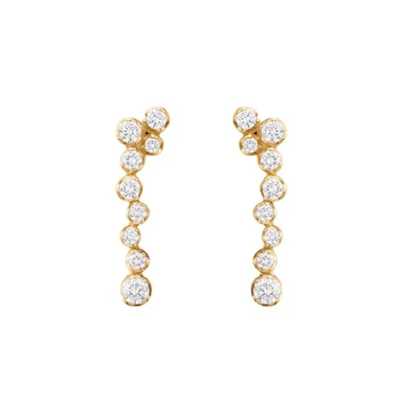 Georg Jensen Signature Diamonds 18ct Yellow Gold 0.62ct Drop Earrings Pair