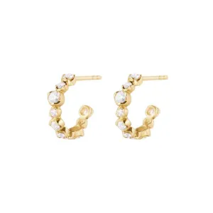 Georg Jensen Signature Diamonds 18ct Yellow Gold 0.62ct Hoop Earrings Pair