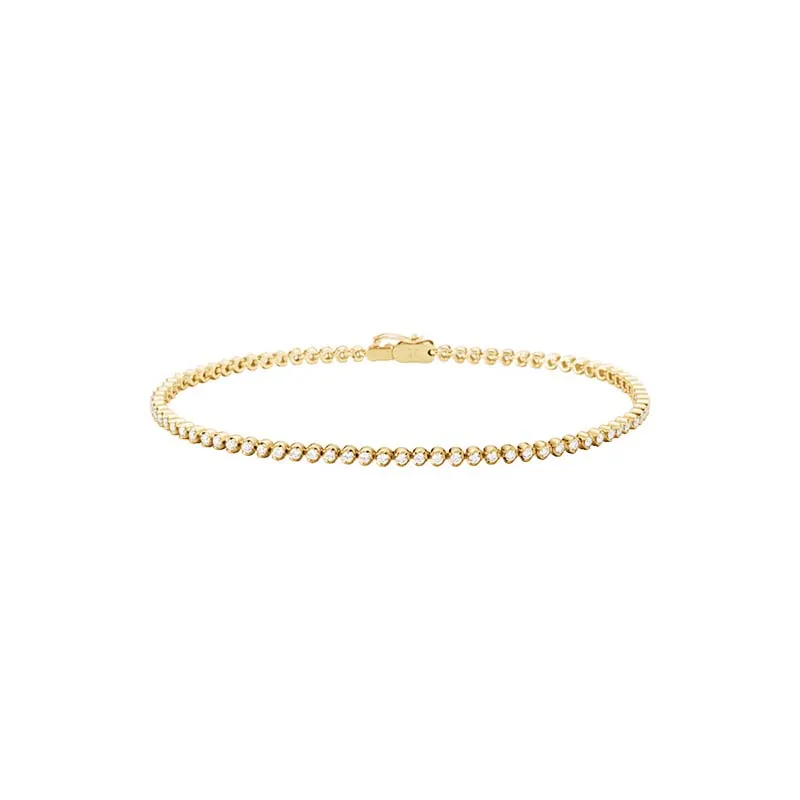Georg Jensen Signature Diamonds 18ct Yellow Gold 0.78ct Slim Tennis Bracelet Medium
