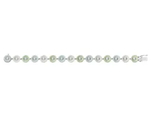 Georg Jensen Stine Goya Daisy Sterling Silver Green and White Enamel Bracelet
