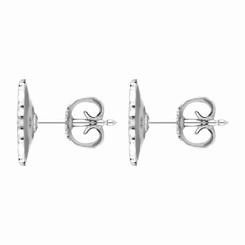 Georg Jensen Daisy Sterling Silver Black Enamel Stud Earrings