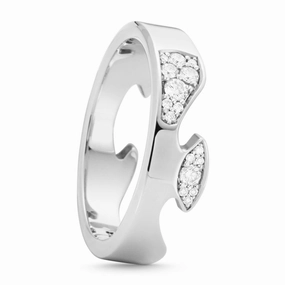 Georg Jensen Fusion 18ct White Gold Diamond Pave End Ring AA