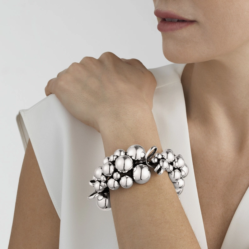 Georg Jensen Moonlight Grapes Sterling Silver Statement Bracelet