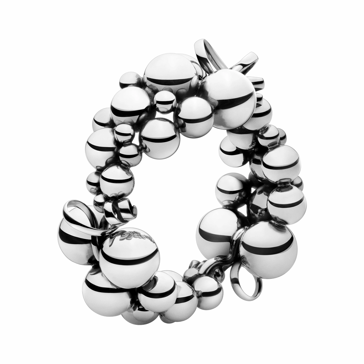 Georg Jensen Moonlight Grapes Sterling Silver Statement Bracelet