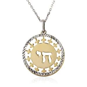 Gold and Rhodium Plated 925 Sterling Silver It's a Good Life Symbol Necklace - SOP00008