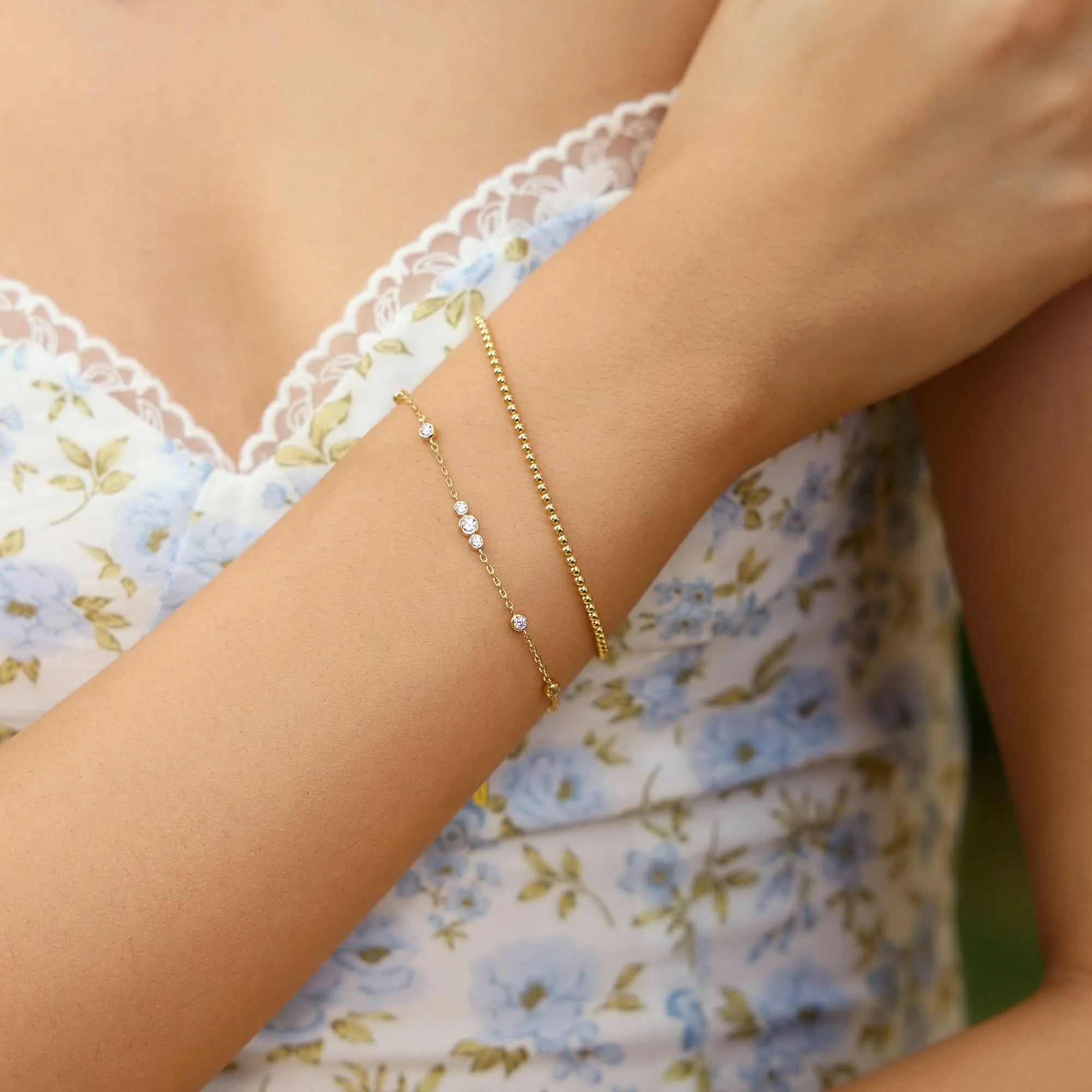 Gold Beaded Bracelet B063-03G