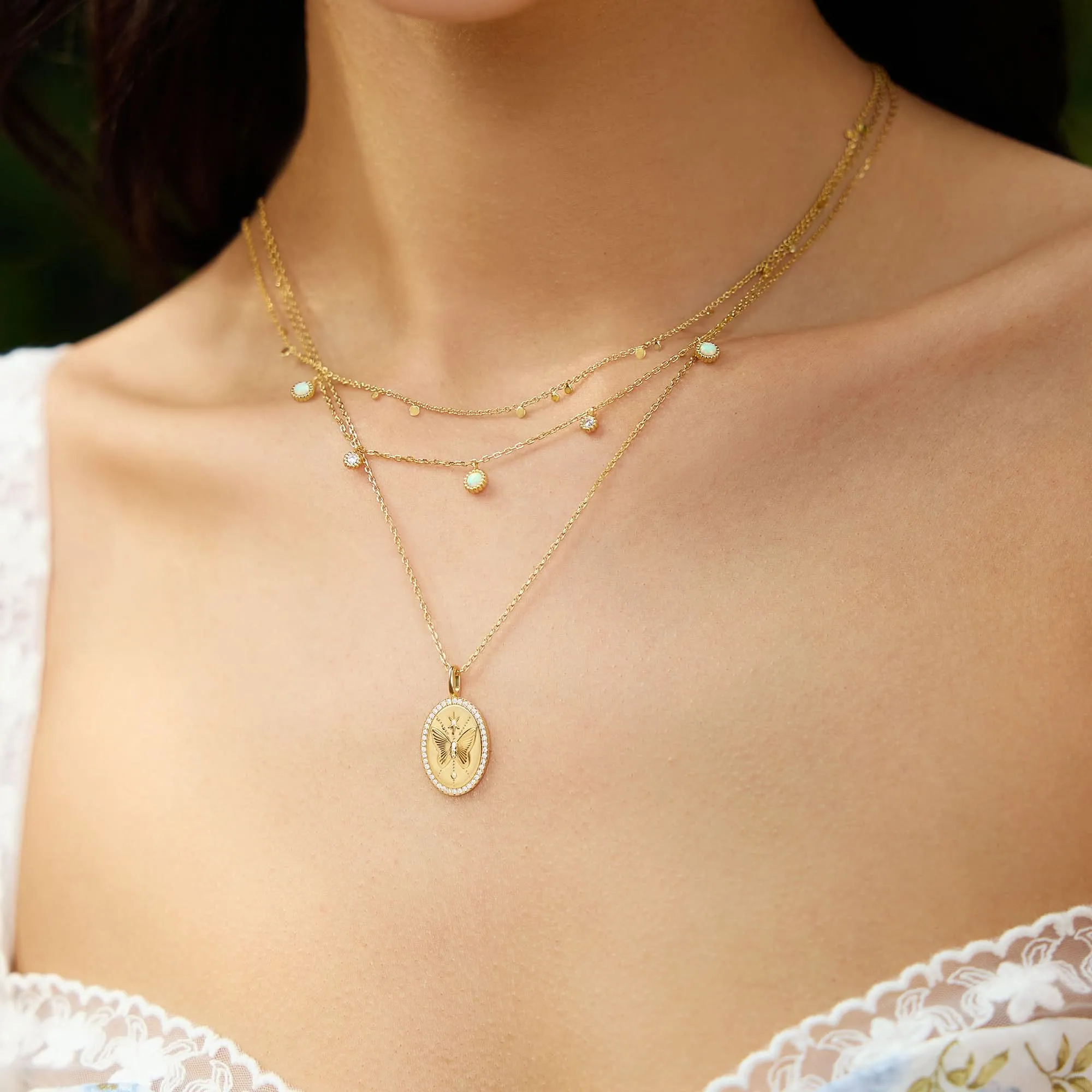 Gold Butterfly Pendant Necklace N064-05G