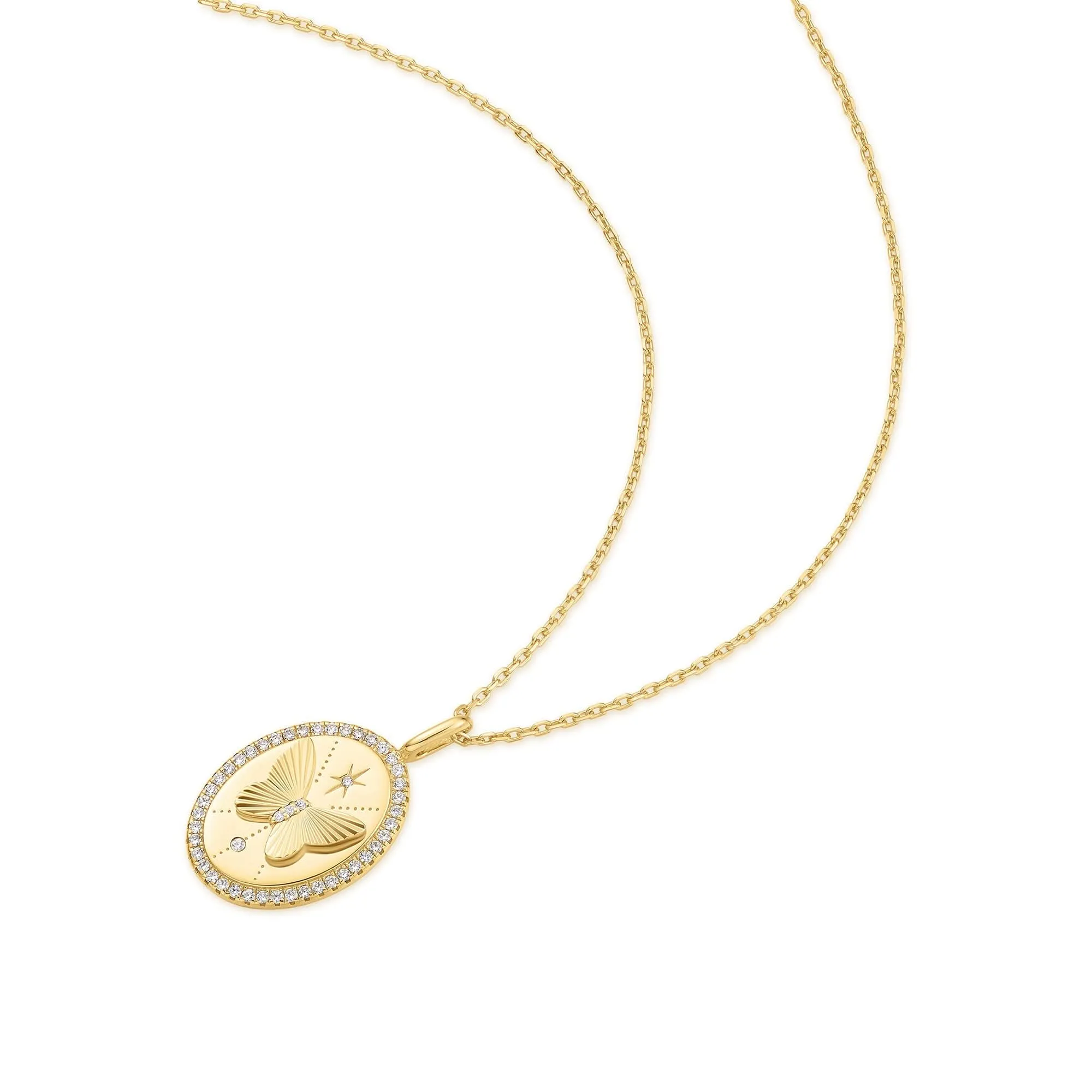 Gold Butterfly Pendant Necklace N064-05G