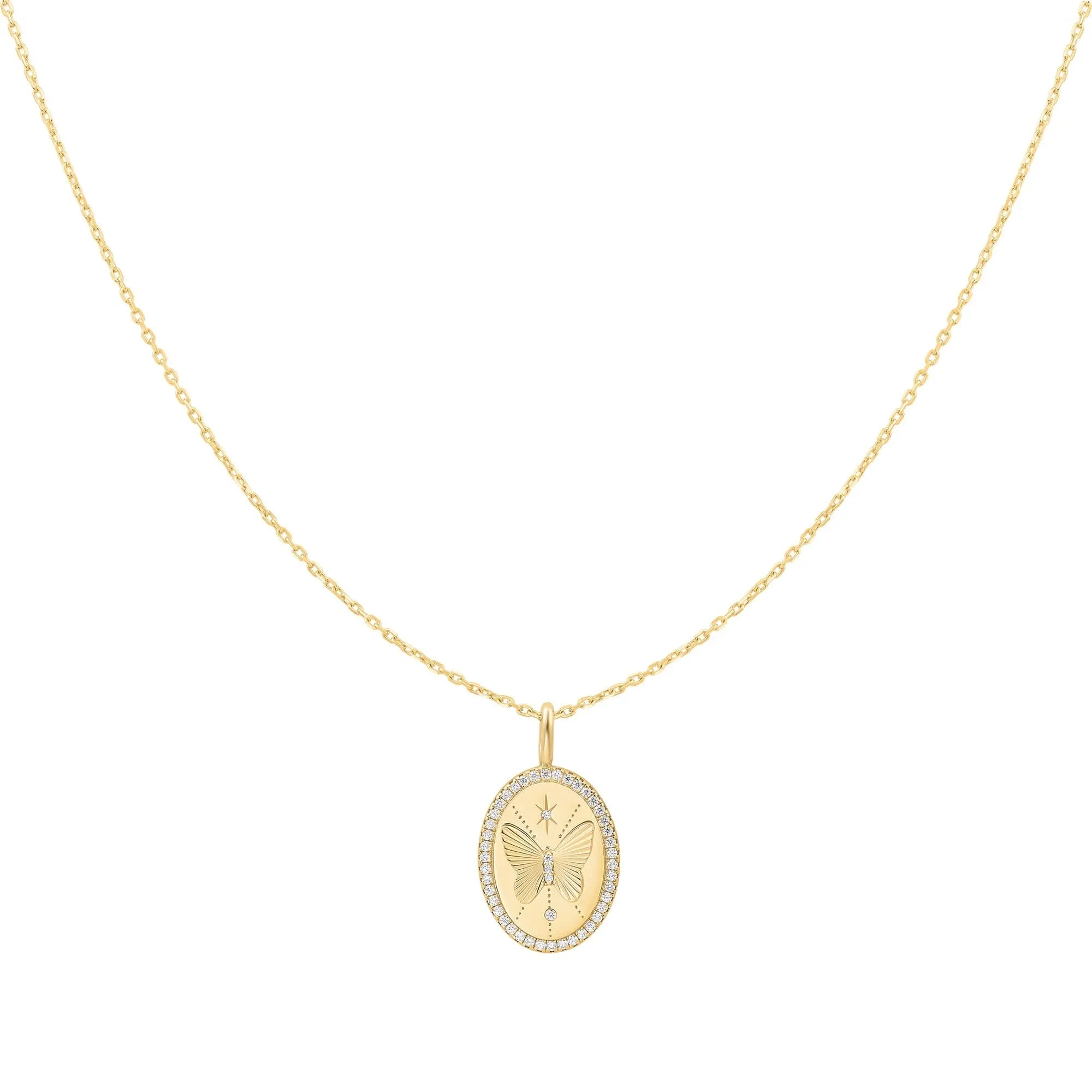 Gold Butterfly Pendant Necklace N064-05G