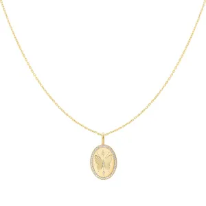 Gold Butterfly Pendant Necklace N064-05G