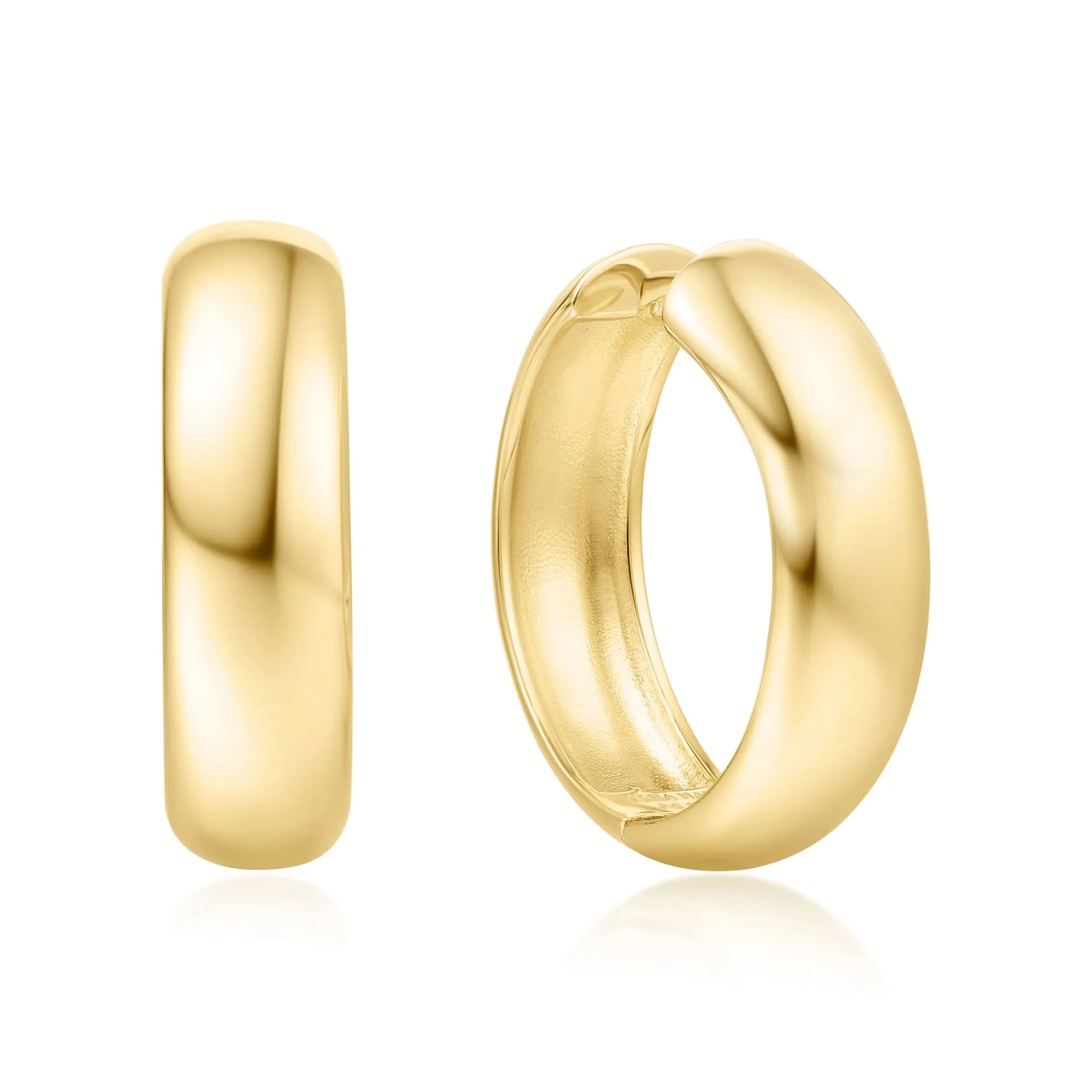 Gold Chubby Large Huggie Hoop Earrings E064-08G