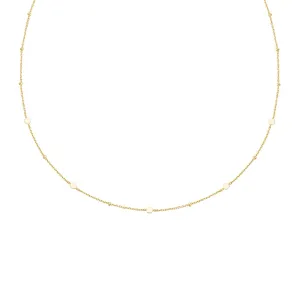 Gold Disc Station Necklace N063-01G