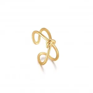 Gold Knot Double Band Adjustable Ring R029-02G