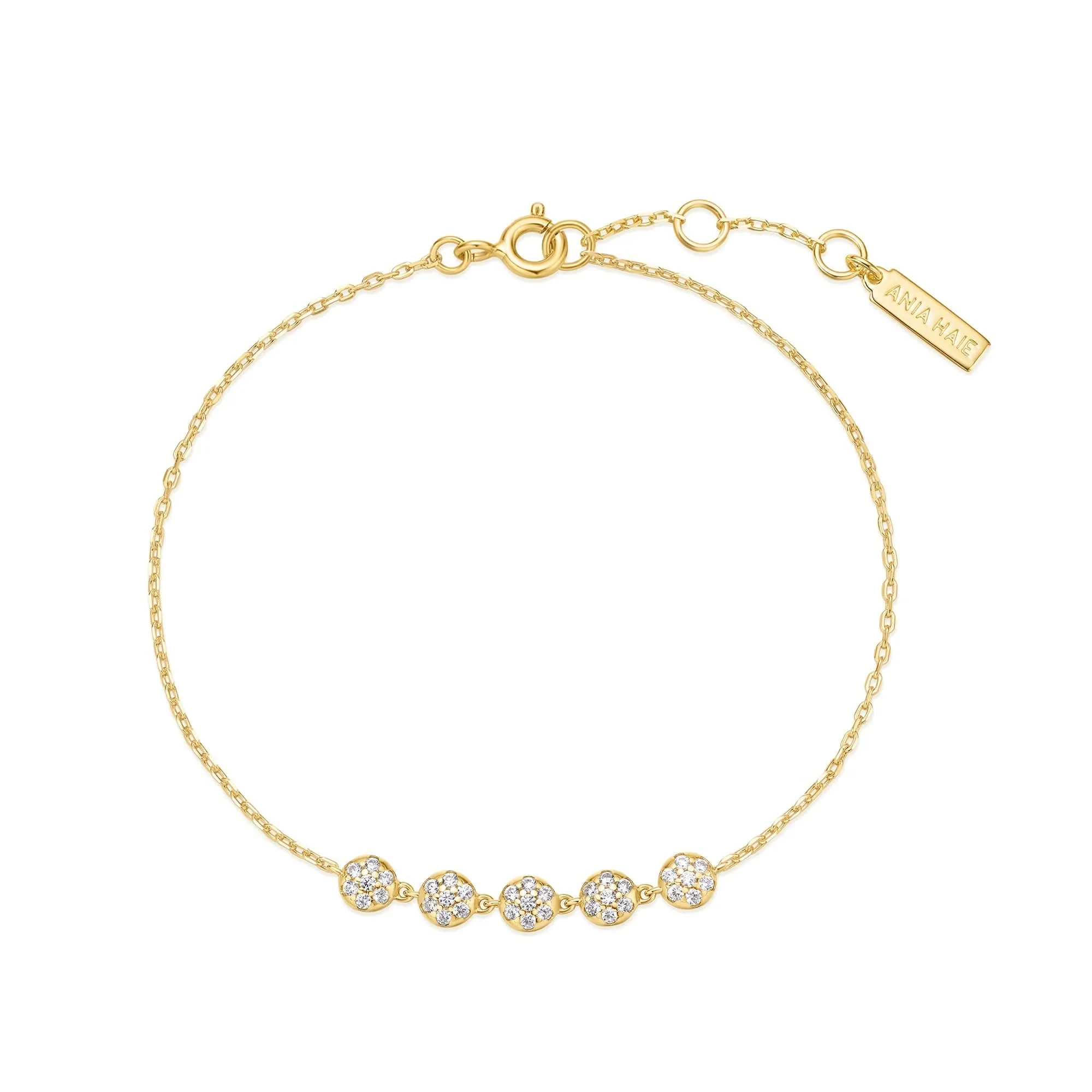 Gold Pav Multi Beaded Chain Bracelet B065-04G