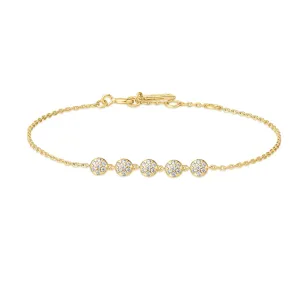 Gold Pav Multi Beaded Chain Bracelet B065-04G