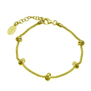 Gold Plated 925 Sterling Silver 5 Knotted Coreana Chain Bracelet - ITB00320-GP