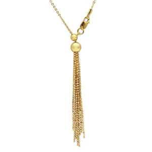 Gold Plated 925 Sterling Silver Adjustable Multi Strands Beaded Drop  Slider Chain - DIN00062GP