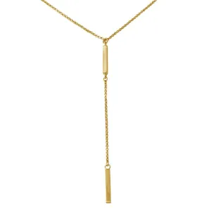 Gold Plated 925 Sterling Silver Bar Necklace with Dropped Bar - ARN00032GP