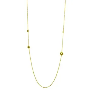 Gold Plated 925 Sterling Silver Bead Necklace - ECN00027GP