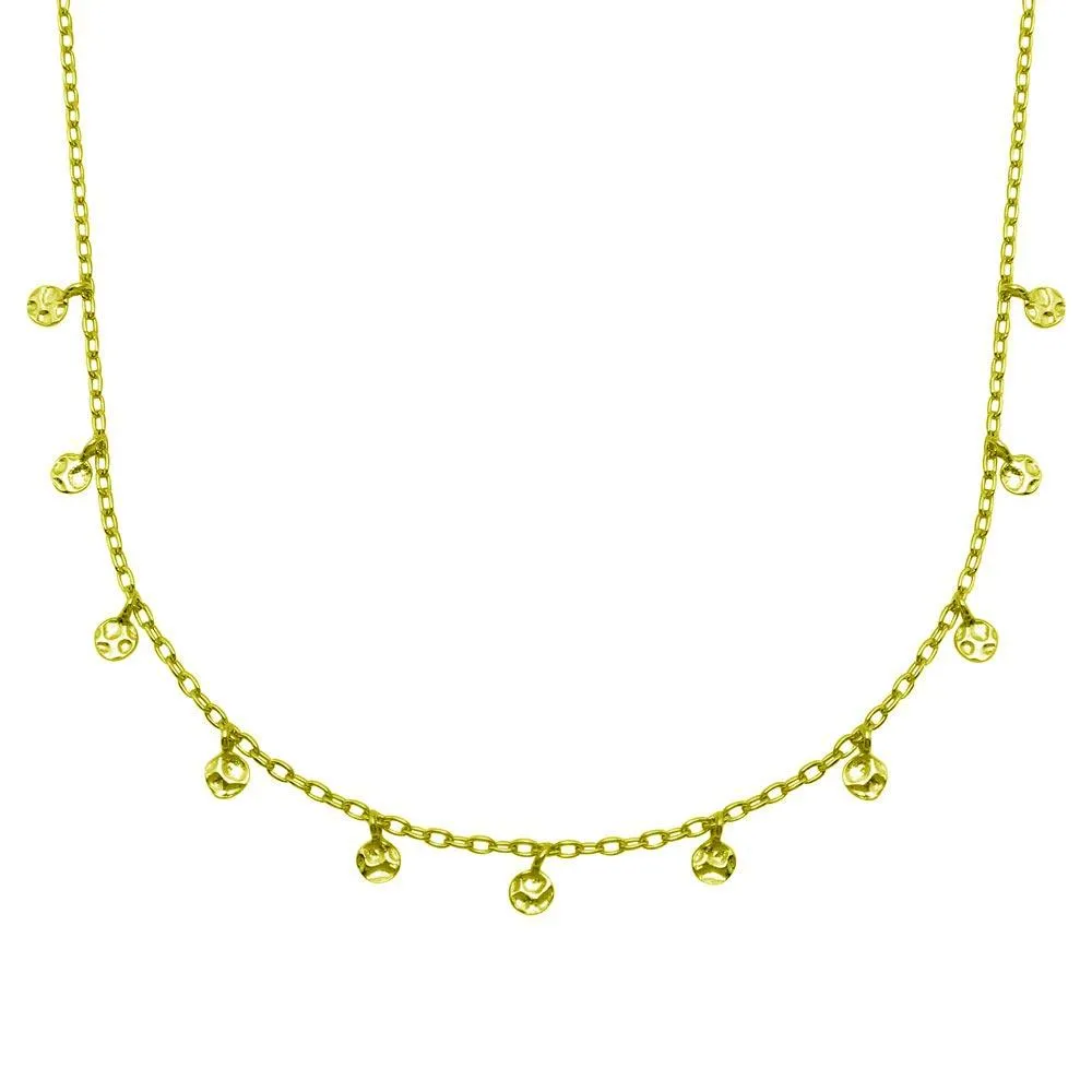Gold Plated 925 Sterling Silver Confetti Choker Necklace - DIN00092GP