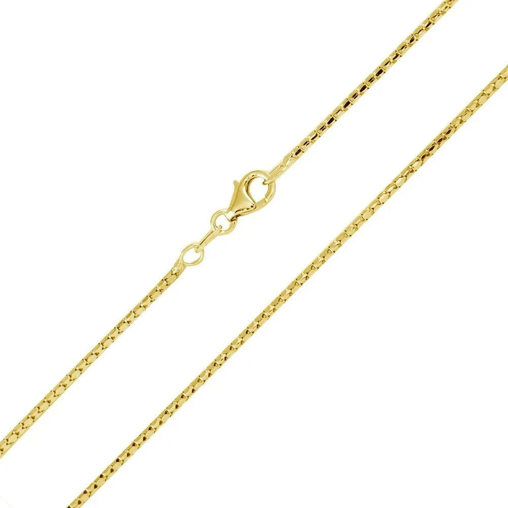 Gold Plated 925 Sterling Silver Correana Chain 1.4mm - ECN00038GP