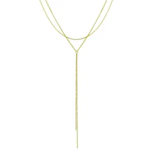 Gold Plated 925 Sterling Silver Dangling Chain Necklace - STP01697GP