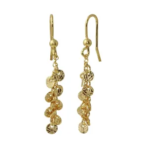 Gold Plated 925 Sterling Silver Dangling Confetti Earrings - ARE00025GP