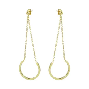 Gold Plated 925 Sterling Silver Dangling Earrings - ITE00085GP