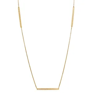 Gold Plated 925 Sterling Silver Diamond Cut Bars Necklace - DIN00019GP
