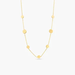 Gold Plated 925 Sterling Silver Disc Chain Necklace - ECN00067GP