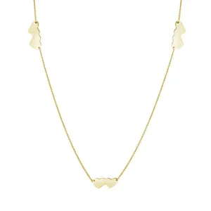 Gold Plated 925 Sterling Silver Double Heart Necklace - DIN00020GP