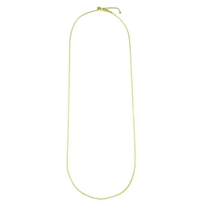 Gold Plated 925 Sterling Silver Flat Rolo Slider Adjustable Chain Necklace - DIN00013GP