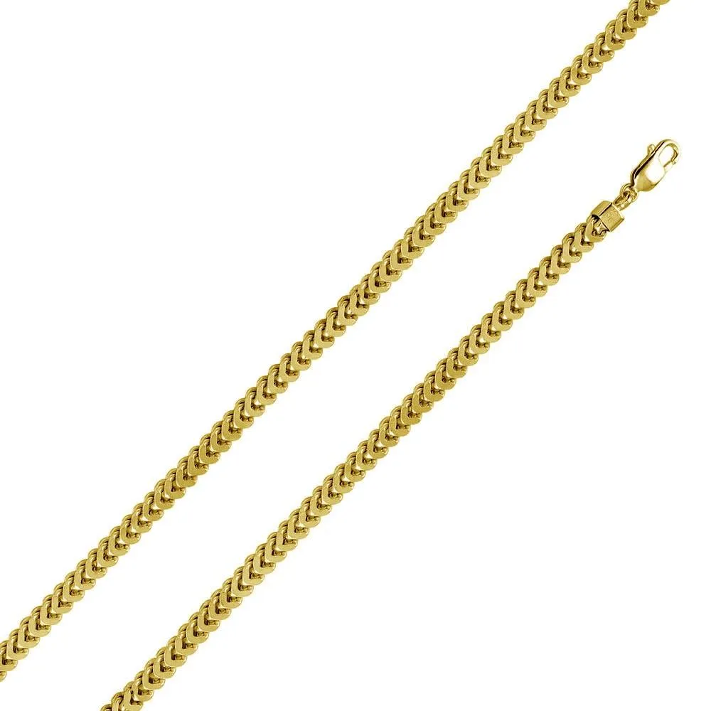 Gold Plated 925 Sterling Silver Franco Chain 5.6MM - CHHW108 GP