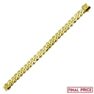 Gold Plated 925 Sterling Silver Miami Cuban Hollow Link Bracelet 11.2mm - GMB00083GP