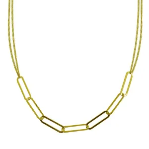Gold Plated 925 Sterling Silver Thin Curb Link Necklace - ITN00136-GP