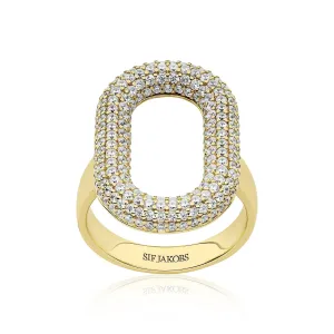 Gold Plated Capri Ring SJ-R62014-CZ-YG