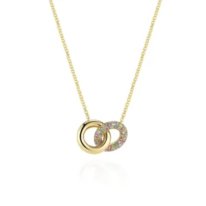 Gold Plated Carrara Due Piccolo Necklace SJ-N2477-XCZ-YG
