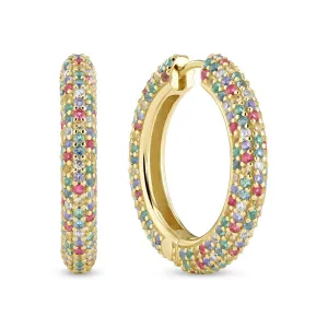 Gold Plated Carrara Grande Earrings SJ-E2475-XCZ-YG