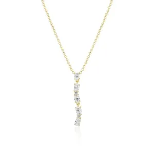 Gold Plated Ellera Ovale Lungo Necklace SJ-N2421-CZ-YG