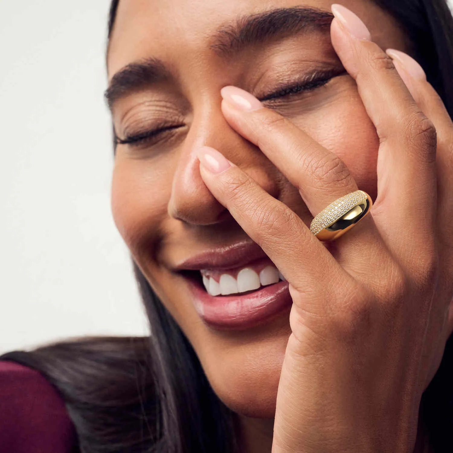 Gold Plated Fasano Ring SJ-R2487-CZ-YG