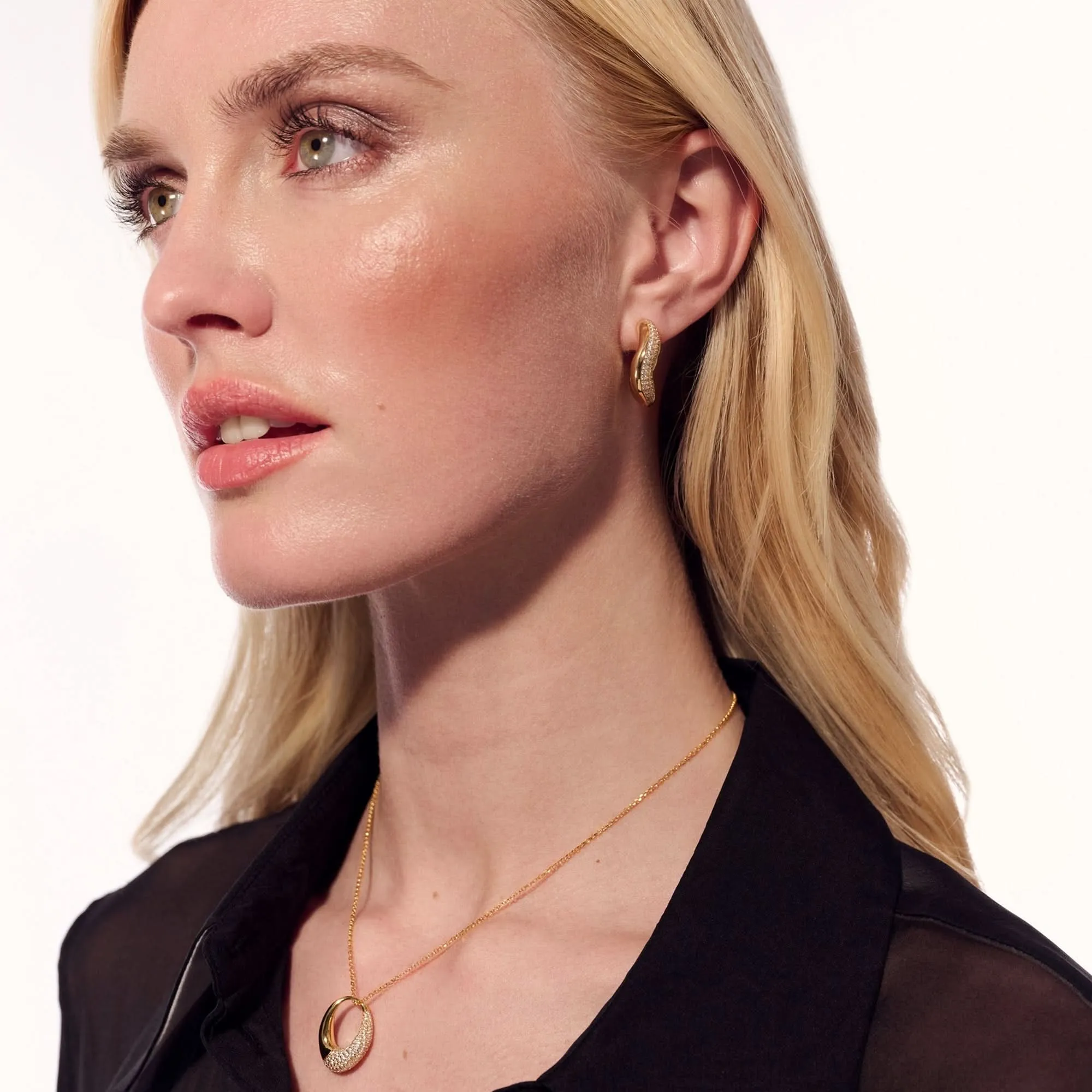 Gold Plated Glorenza Grande Earrings SJ-E2483-CZ-YG