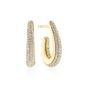Gold Plated Goccia Parvus EarringsSJ-E2486-CZ-YG