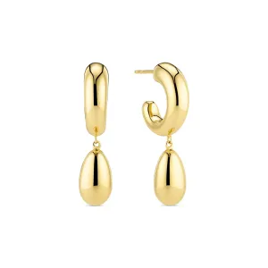 Gold Plated Goccia Pendolo Pianura Earrings SJ-E2587-YG