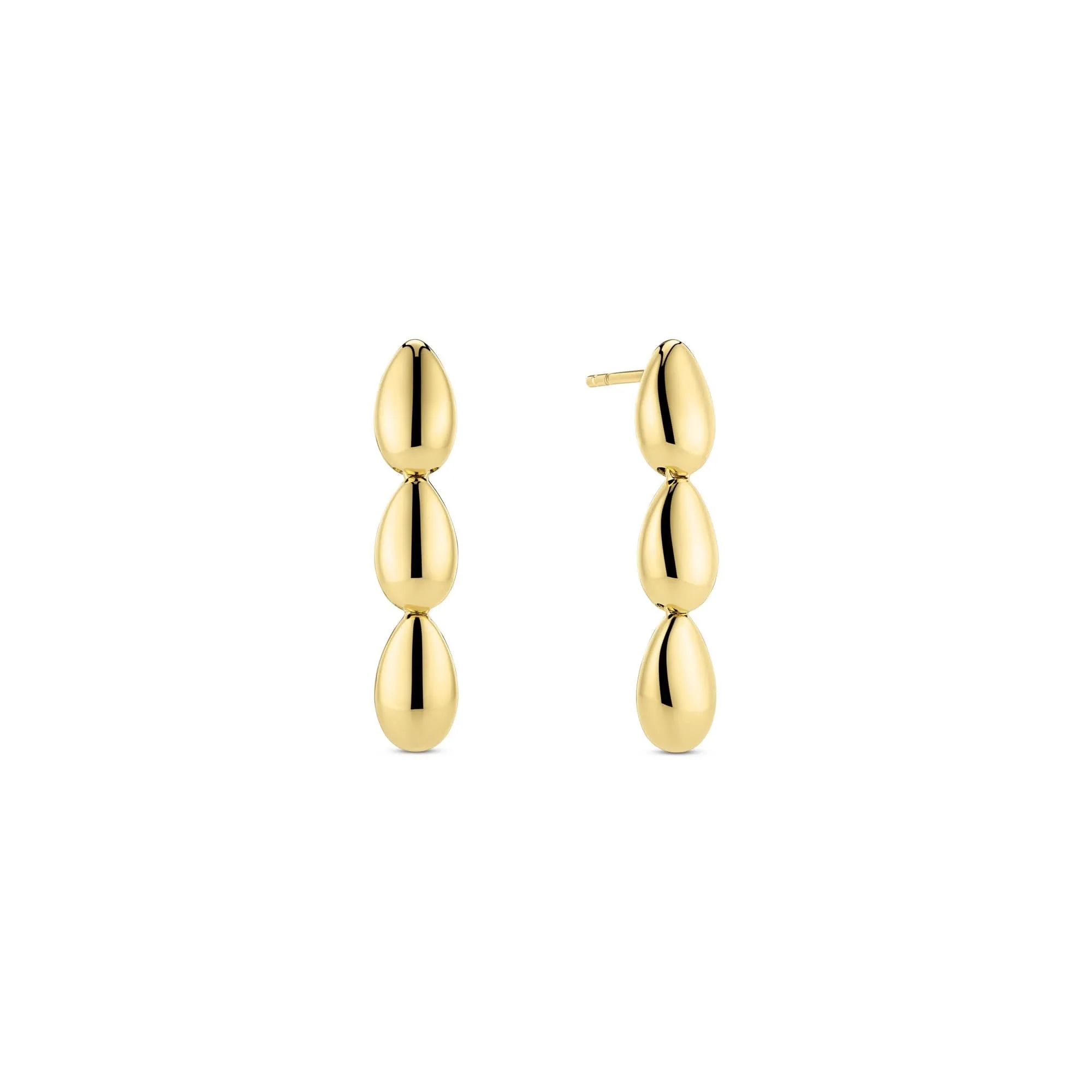 Gold Plated Goccia Tre Pianura Earrings SJ-E2592-YG