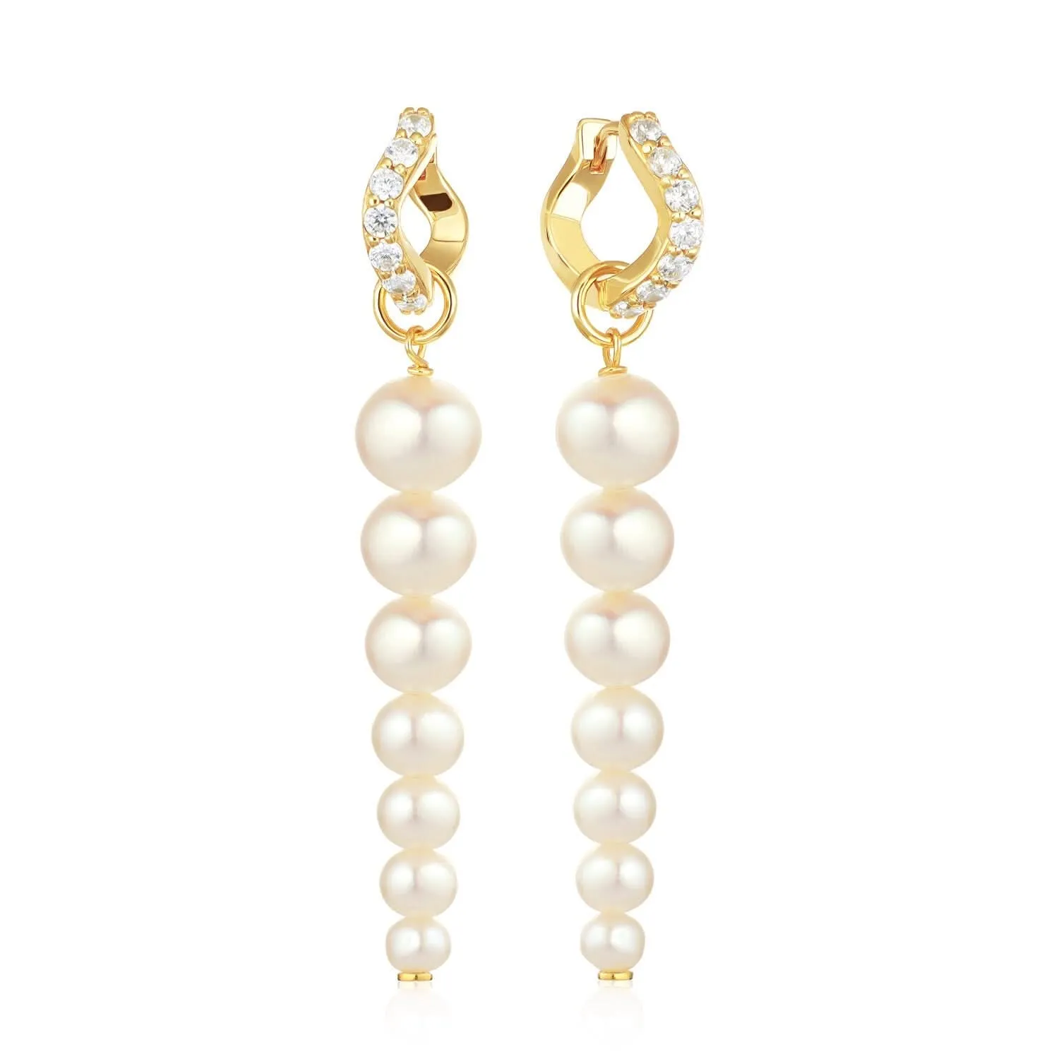 Gold Plated Ponza Sette Earrings SJ-E2447-PCZ-YG