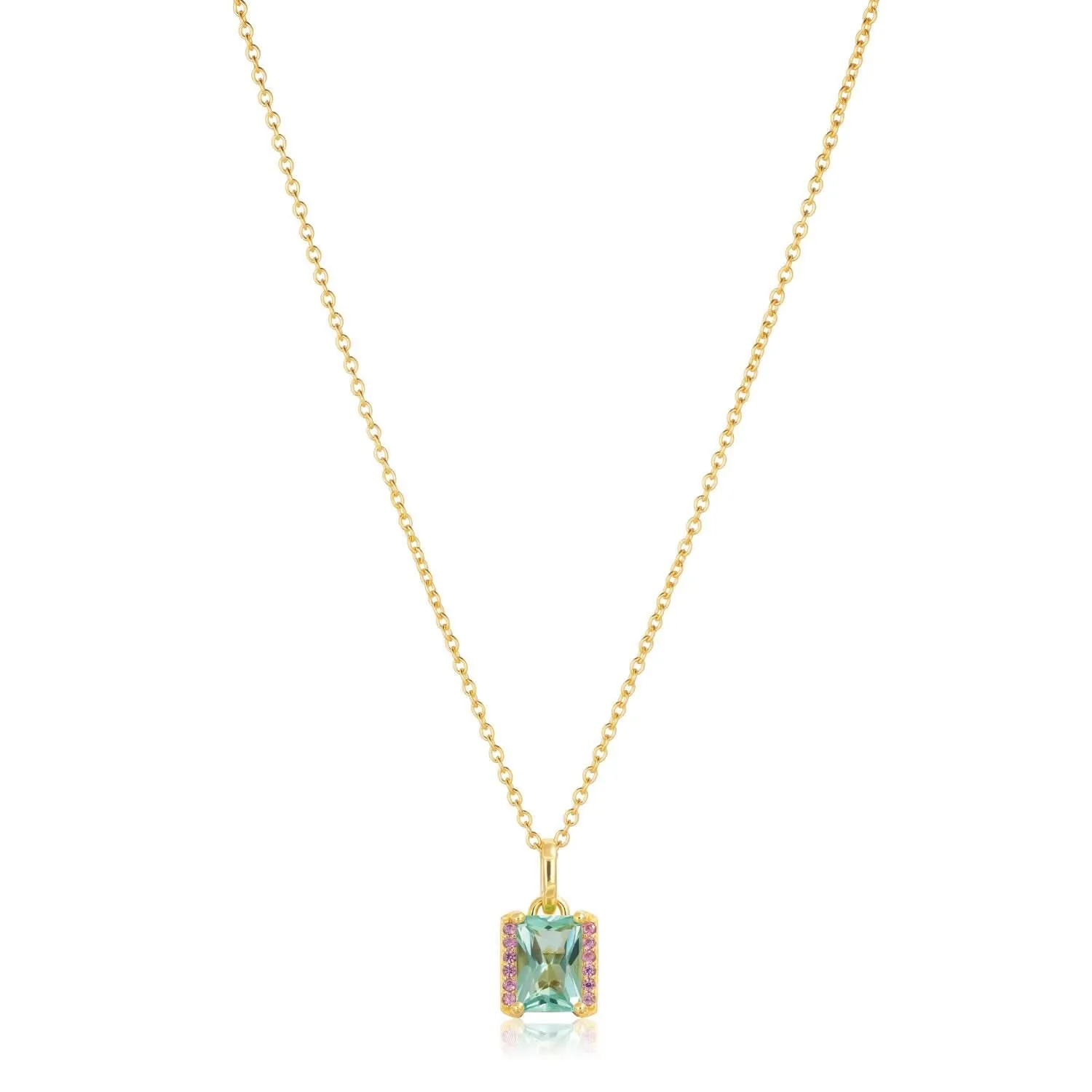 Gold Plated Roccanova Medio Necklace SJ-N42253-TQPK-YG
