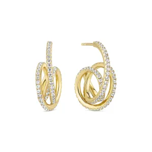 Gold Plated Spirale Piccolo Earrings SJ-E2590-CZ-YG