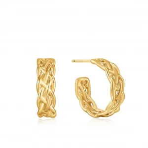 Gold Rope Chunky Hoop Earrings E036-05G